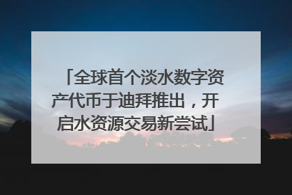 全球首个淡水数字资产代币于迪拜推出，开启水资源交易新尝试