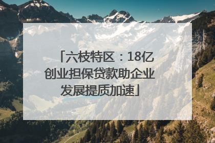六枝特区：18亿创业担保贷款助企业发展提质加速