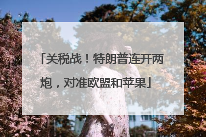 关税战！特朗普连开两炮，对准欧盟和苹果