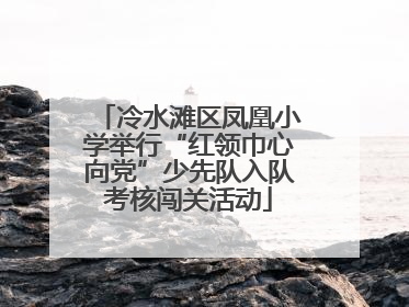 冷水滩区凤凰小学举行“红领巾心向党”少先队入队考核闯关活动