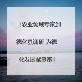 农业领域专家到德化县调研 为德化发展献良策
