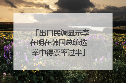 出口民调显示李在明在韩国总统选举中得票率过半