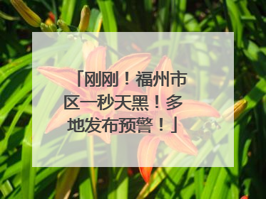 刚刚！福州市区一秒天黑！多地发布预警！