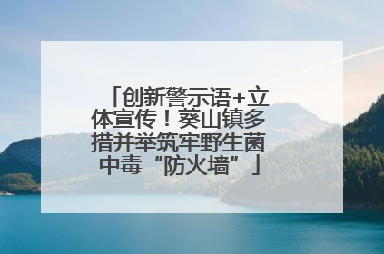 创新警示语+立体宣传！葵山镇多措并举筑牢野生菌中毒“防火墙”