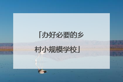 办好必要的乡村小规模学校