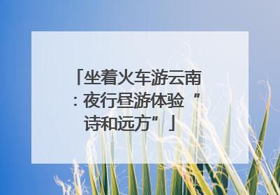 坐着火车游云南：夜行昼游体验“诗和远方”