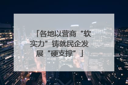 各地以营商“软实力”铸就民企发展“硬支撑”