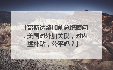 哥斯达黎加前总统顾问：美国对外加关税，对内猛补贴，公平吗？