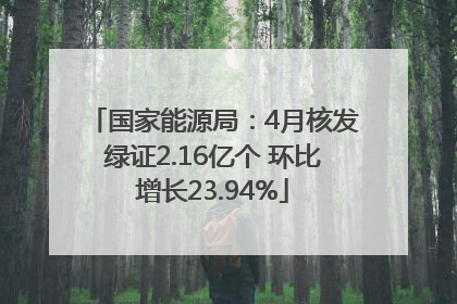 国家能源局：4月核发绿证2.16亿个 环比增长23.94%