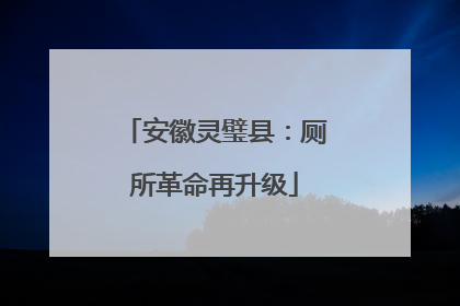 安徽灵璧县：厕所革命再升级