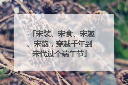 宋装、宋食、宋趣、宋韵，穿越千年到宋代过个端午节