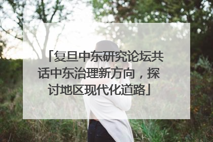 复旦中东研究论坛共话中东治理新方向，探讨地区现代化道路