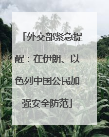 外交部紧急提醒：在伊朗、以色列中国公民加强安全防范