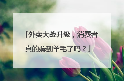 外卖大战升级，消费者真的薅到羊毛了吗？