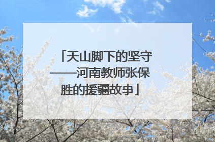 天山脚下的坚守——河南教师张保胜的援疆故事