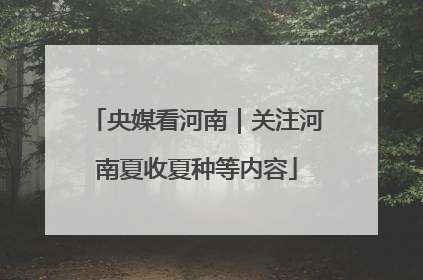 央媒看河南｜关注河南夏收夏种等内容
