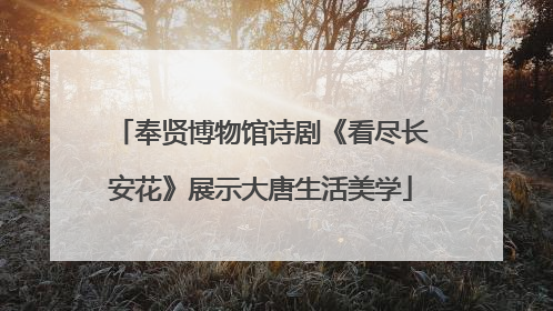 奉贤博物馆诗剧《看尽长安花》展示大唐生活美学