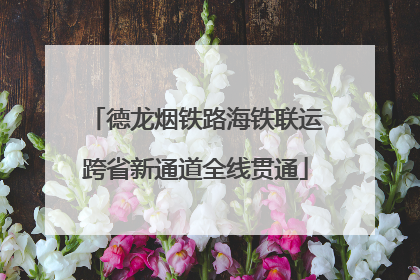 德龙烟铁路海铁联运跨省新通道全线贯通