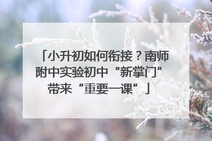小升初如何衔接？南师附中实验初中“新掌门”带来“重要一课”