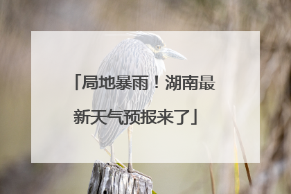 局地暴雨！湖南最新天气预报来了