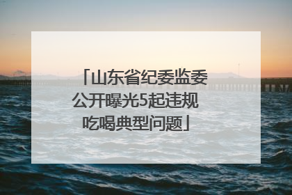 山东省纪委监委公开曝光5起违规吃喝典型问题