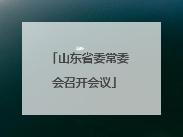 山东省委常委会召开会议