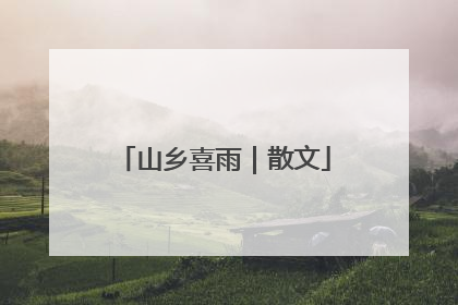 山乡喜雨｜散文