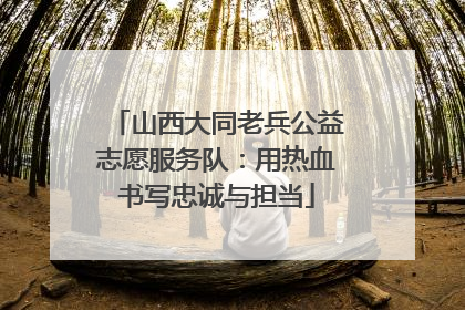 山西大同老兵公益志愿服务队：用热血书写忠诚与担当