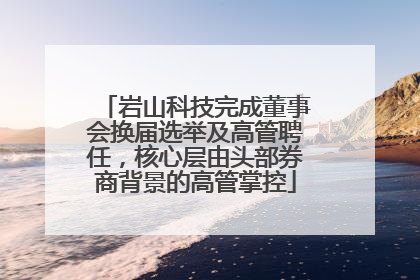 岩山科技完成董事会换届选举及高管聘任，核心层由头部券商背景的高管掌控