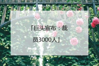 巨头宣布：裁员3000人