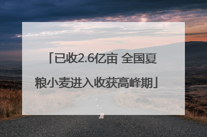 已收2.6亿亩 全国夏粮小麦进入收获高峰期