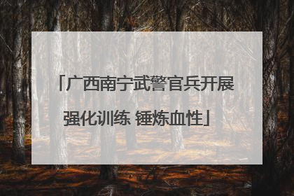 广西南宁武警官兵开展强化训练 锤炼血性