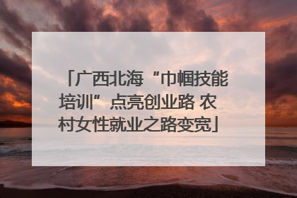 广西北海“巾帼技能培训”点亮创业路 农村女性就业之路变宽