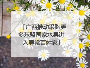 广西推动采购更多东盟国家水果进入寻常百姓家