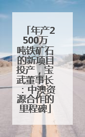 年产2500万吨铁矿石的新项目投产，宝武董事长：中澳资源合作的里程碑