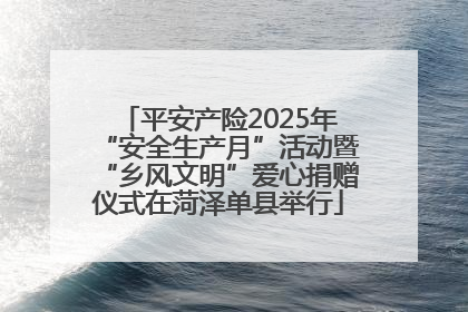平安产险2025年“安全生产月”活动暨“乡风文明”爱心捐赠仪式在菏泽单县举行