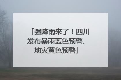 强降雨来了！四川发布暴雨蓝色预警、地灾黄色预警