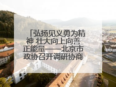 弘扬见义勇为精神 壮大向上向善正能量——北京市政协召开调研协商情况通报会