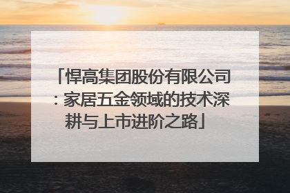 悍高集团股份有限公司：家居五金领域的技术深耕与上市进阶之路