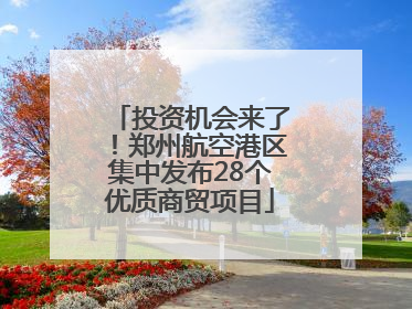 投资机会来了！郑州航空港区集中发布28个优质商贸项目