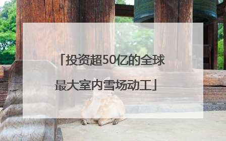 投资超50亿的全球最大室内雪场动工