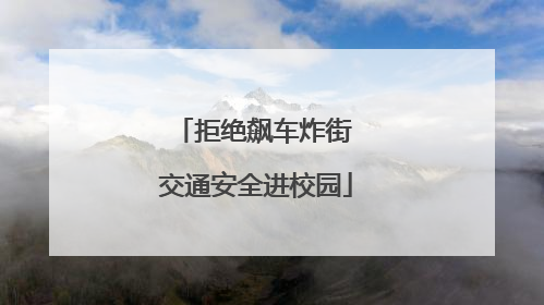 拒绝飙车炸街 交通安全进校园