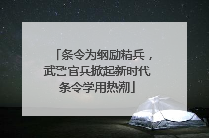 条令为纲励精兵，武警官兵掀起新时代条令学用热潮