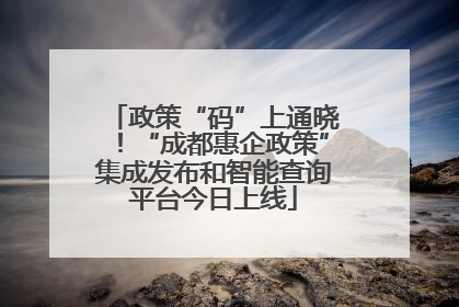 政策“码”上通晓！“成都惠企政策”集成发布和智能查询平台今日上线