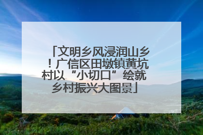文明乡风浸润山乡！广信区田墩镇黄坑村以“小切口”绘就乡村振兴大图景