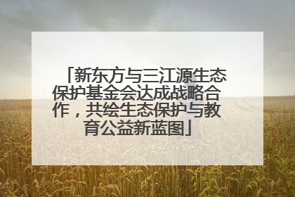 新东方与三江源生态保护基金会达成战略合作，共绘生态保护与教育公益新蓝图