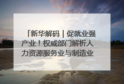 新华解码｜促就业强产业！权威部门解析人力资源服务业与制造业融合发展试点