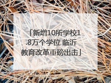 新增10所学校1.8万个学位 临沂教育改革重磅出击