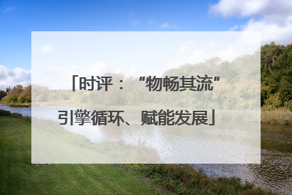 时评：“物畅其流”引擎循环、赋能发展