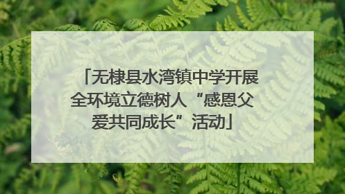无棣县水湾镇中学开展全环境立德树人“感恩父爱共同成长”活动